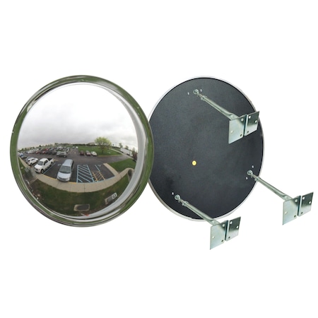 Se-Kure Wide View Safety Mirror, Acrylic, 24", Plastic, Circular, 180 Degrees Vertical View Viewing Angle TCVO-24T-5DP-PB